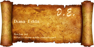 Duma Edda névjegykártya